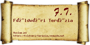 Földvári Terézia névjegykártya